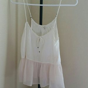 Eyelet tank top semi-transparent